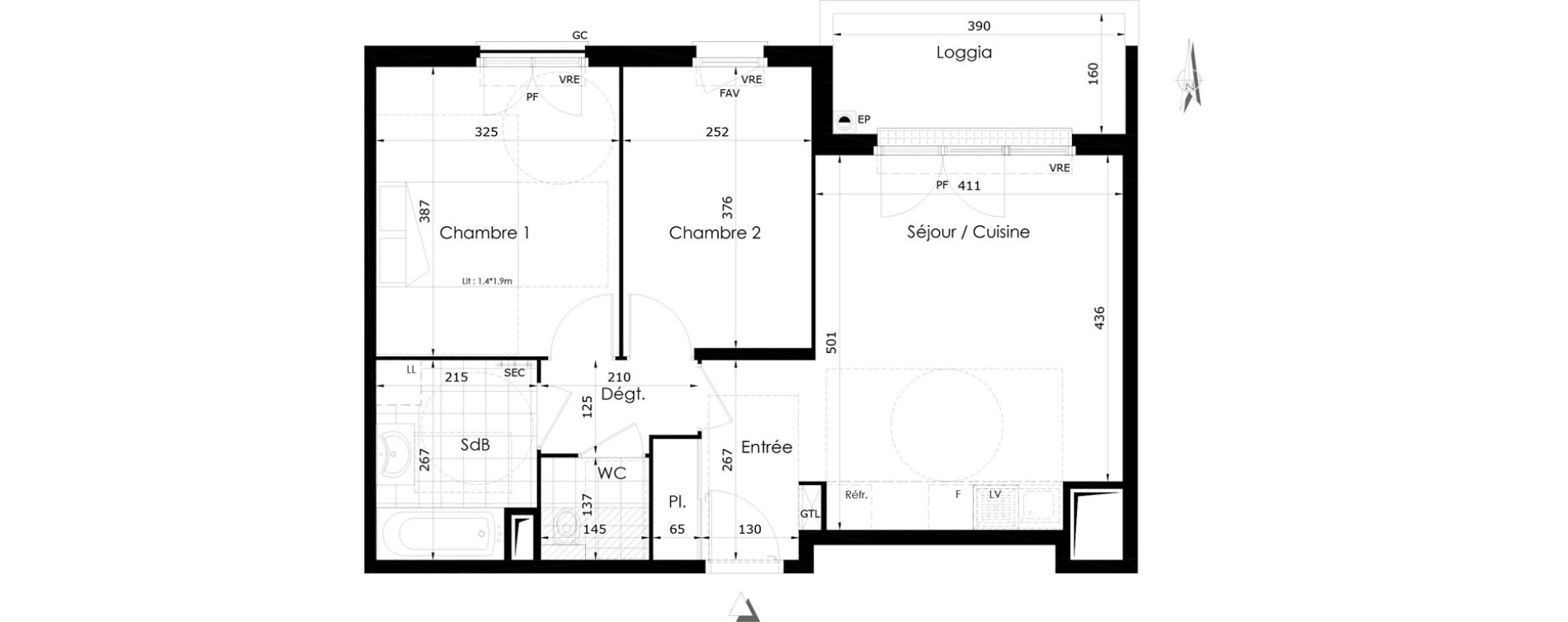 Appartement T3 de 56,95 m2 &agrave; Othis La jalaise