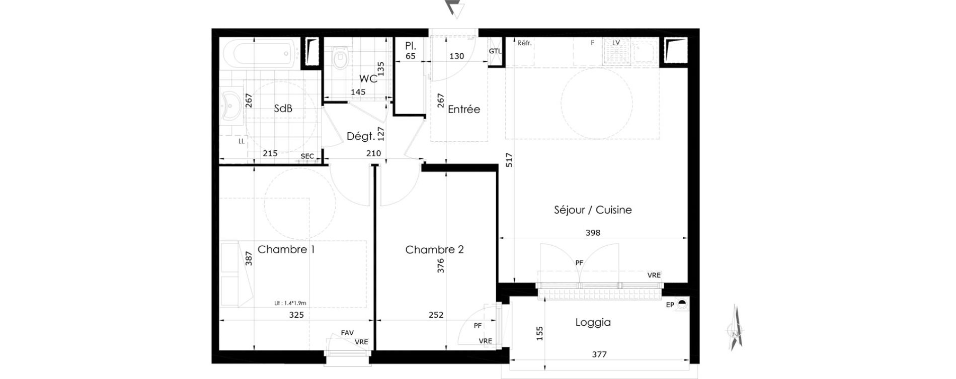Appartement T3 de 57,15 m2 &agrave; Othis La jalaise