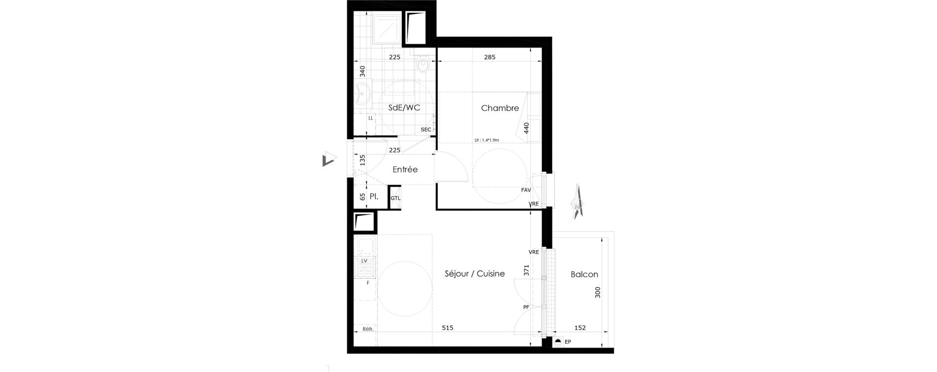 Appartement T2 de 42,10 m2 &agrave; Othis La jalaise