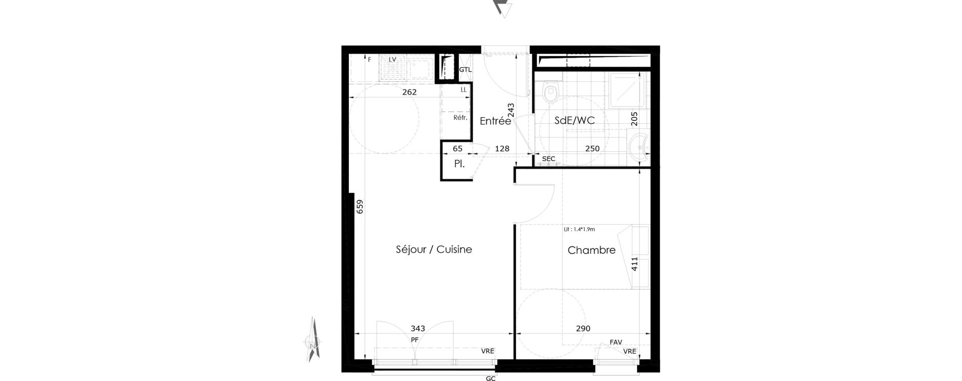 Appartement T2 de 40,40 m2 &agrave; Othis La jalaise