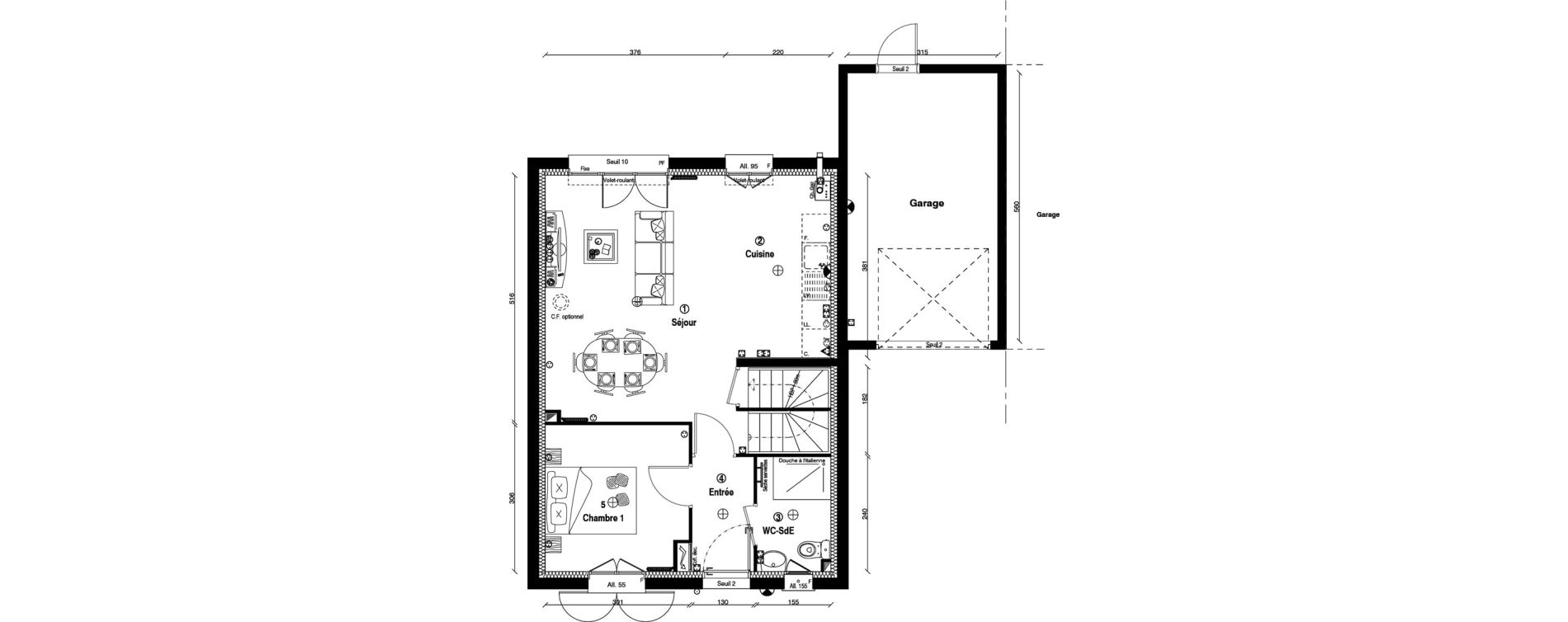 Maison T5 de 90,40 m2 &agrave; Othis Centre