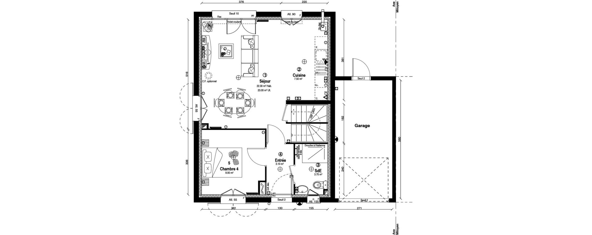 Maison T5 de 90,30 m2 &agrave; Othis Centre