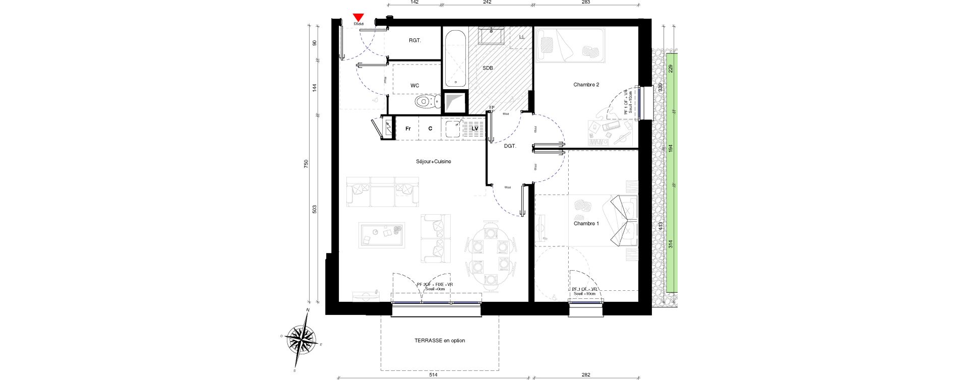 Appartement T3 de 58,30 m2 &agrave; Othis Centre