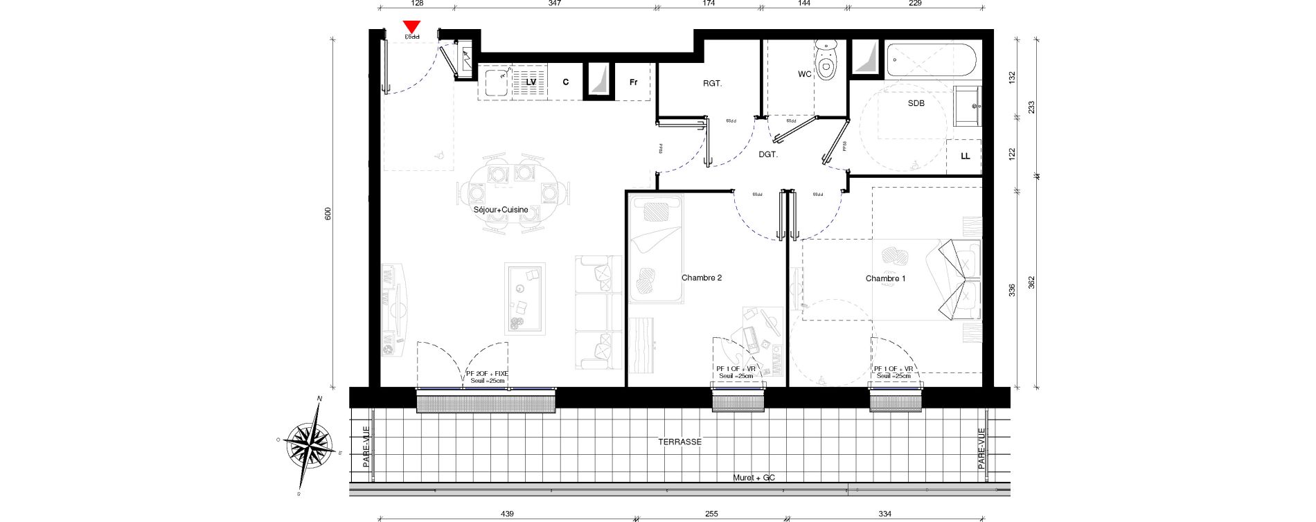 Appartement T3 de 58,50 m2 &agrave; Othis Centre