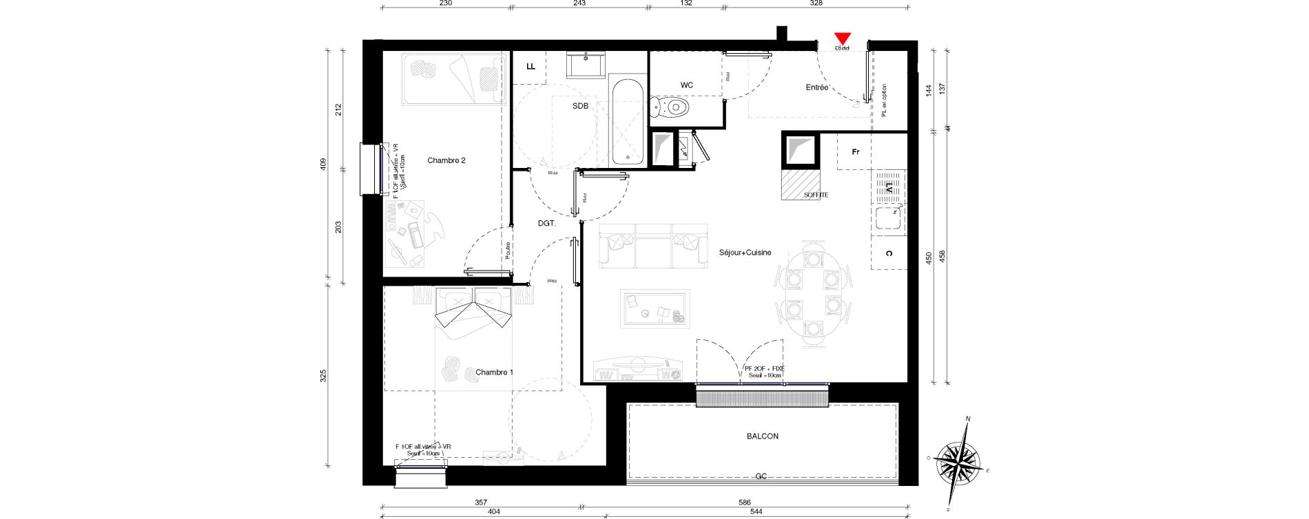 Appartement T3 de 60,60 m2 &agrave; Othis Centre