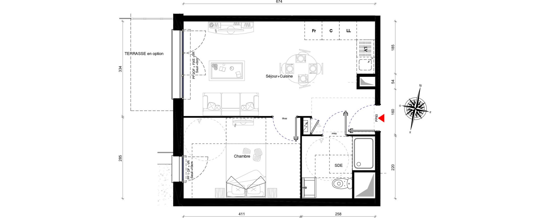 Appartement T2 de 40,20 m2 &agrave; Othis Centre
