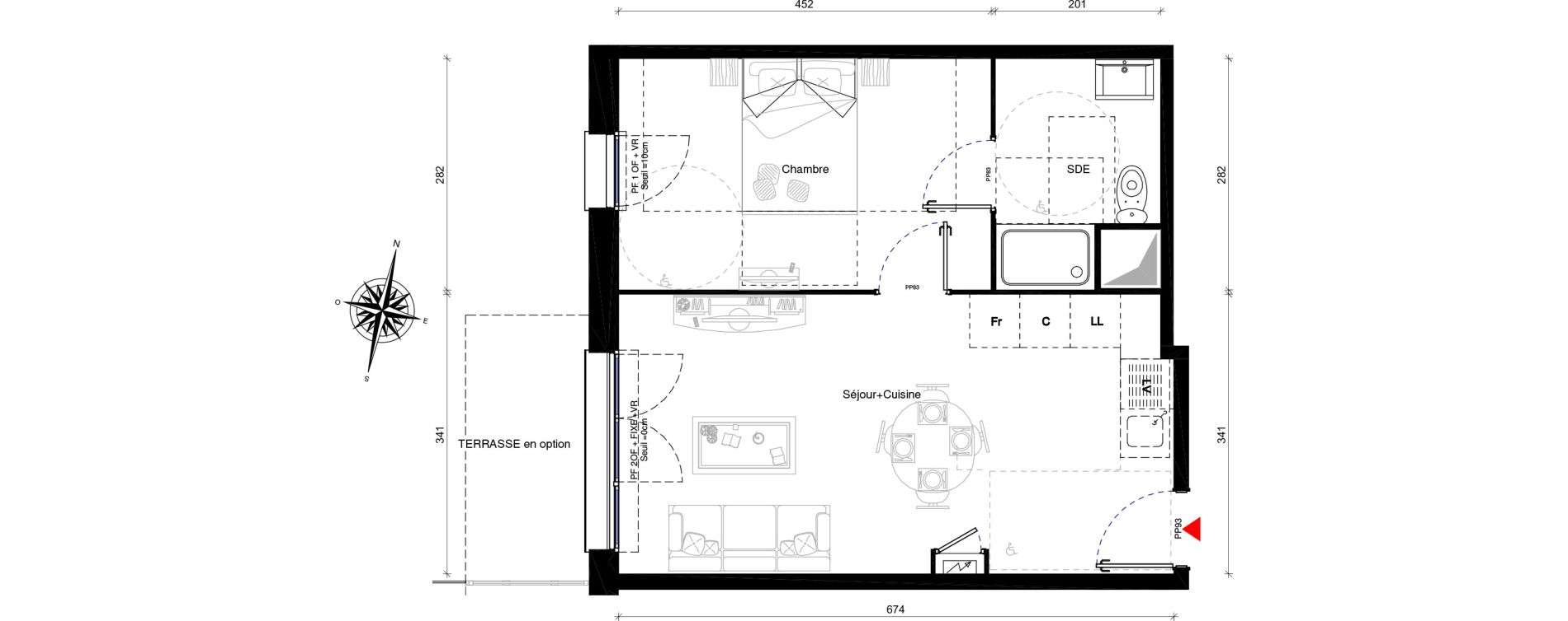 Appartement T2 de 40,40 m2 &agrave; Othis Centre