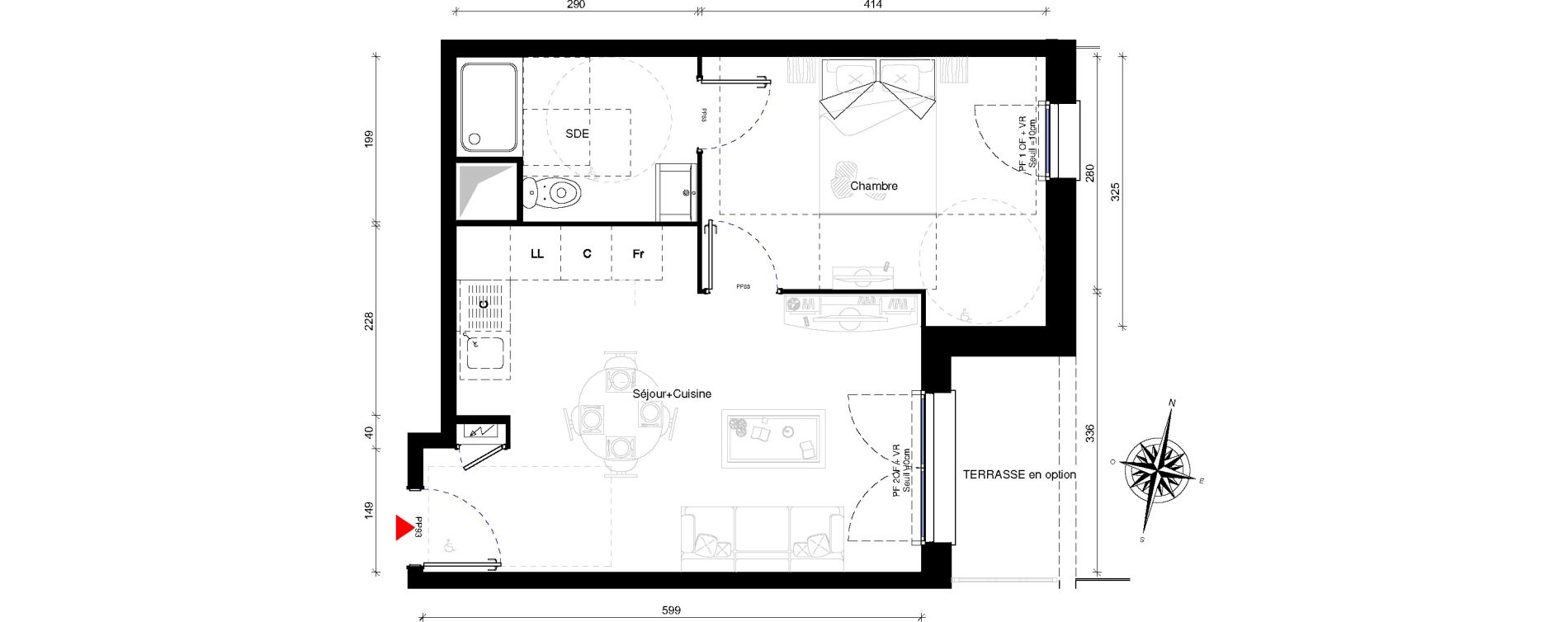 Appartement T2 de 38,90 m2 &agrave; Othis Centre