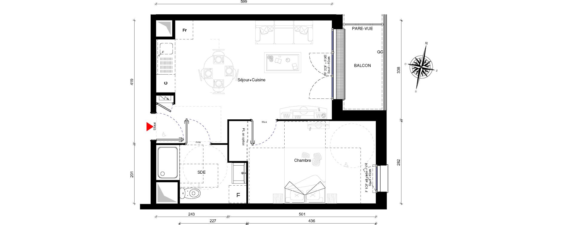 Appartement T2 de 40,00 m2 &agrave; Othis Centre
