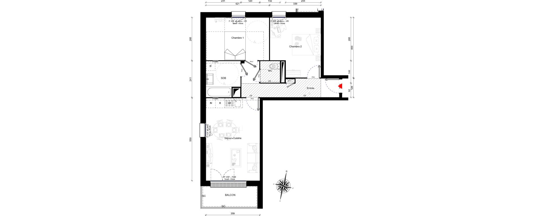 Appartement T3 de 59,90 m2 &agrave; Othis Centre
