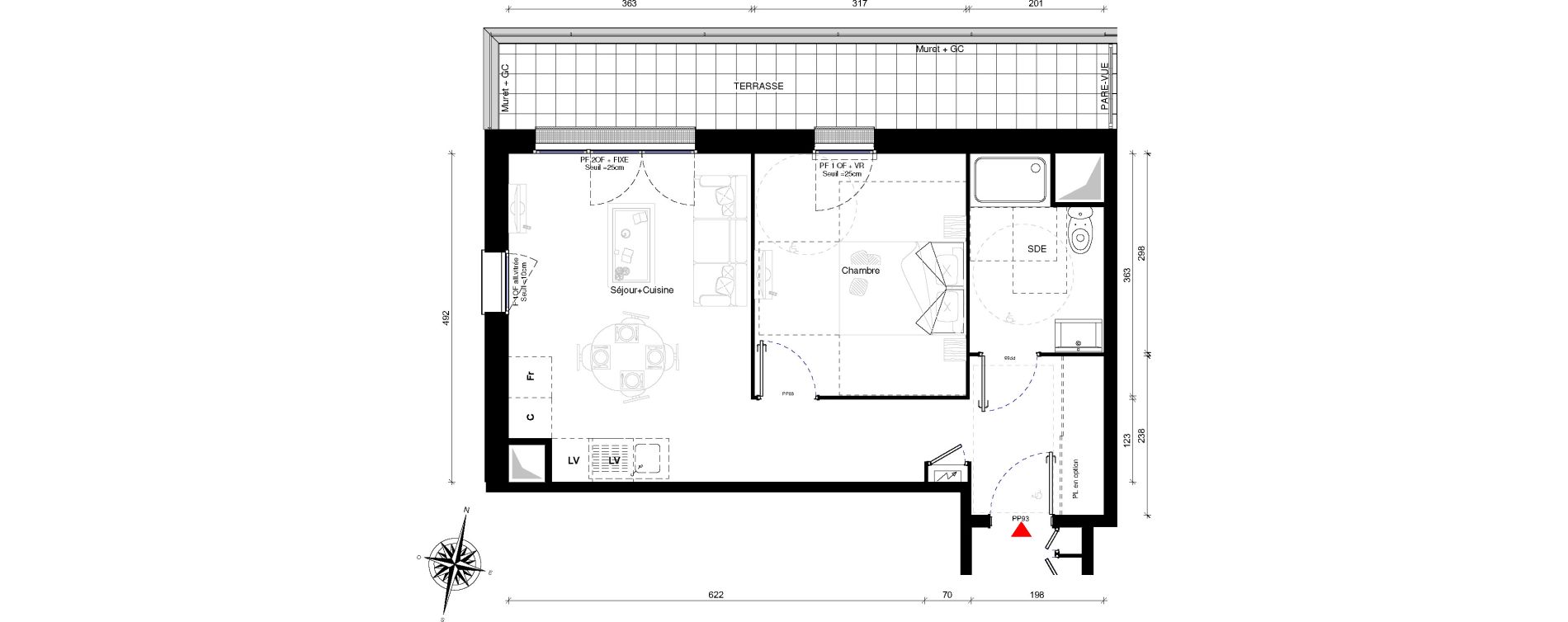Appartement T2 de 43,00 m2 &agrave; Othis Centre