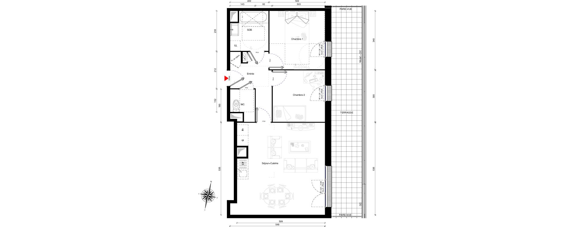 Appartement T3 de 60,80 m2 &agrave; Othis Centre