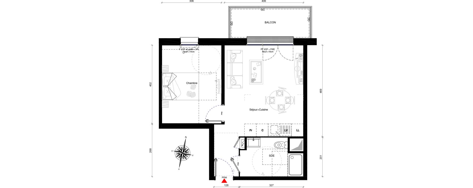 Appartement T2 de 40,00 m2 &agrave; Othis Centre
