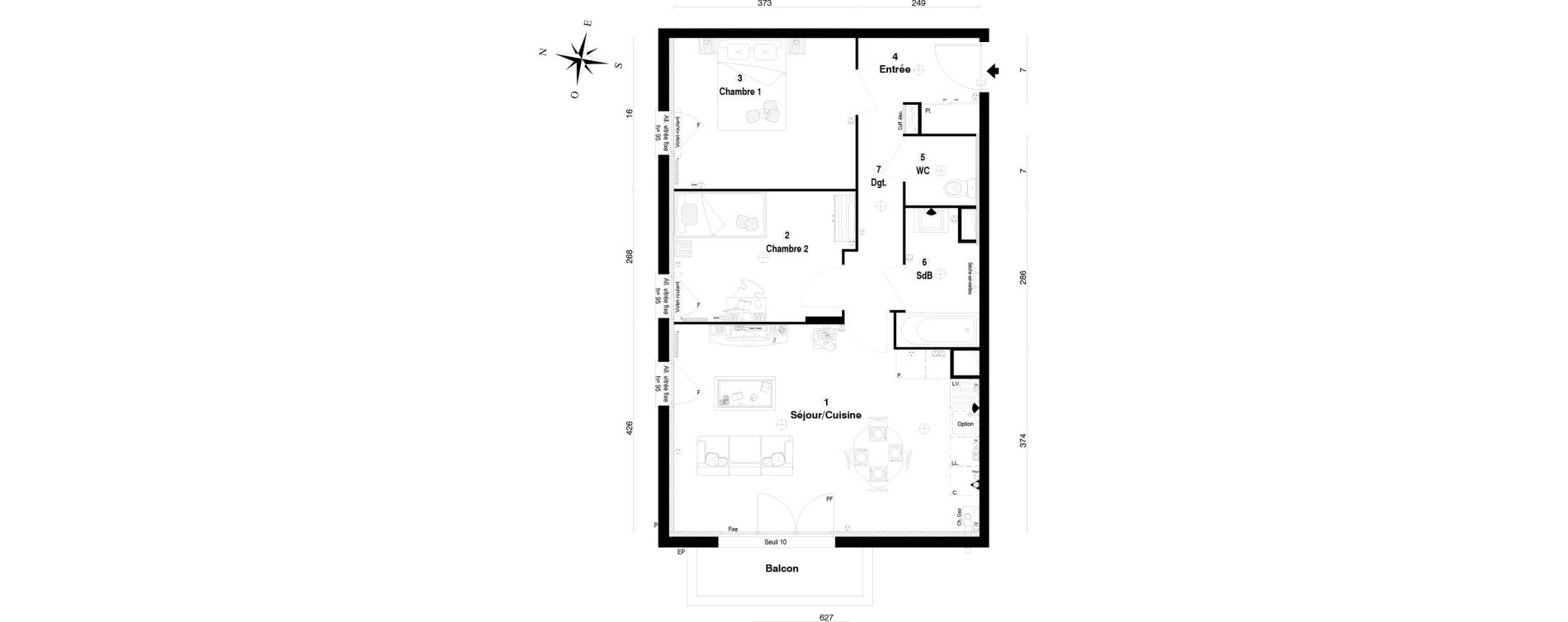 Appartement T3 de 61,30 m2 &agrave; Othis Centre