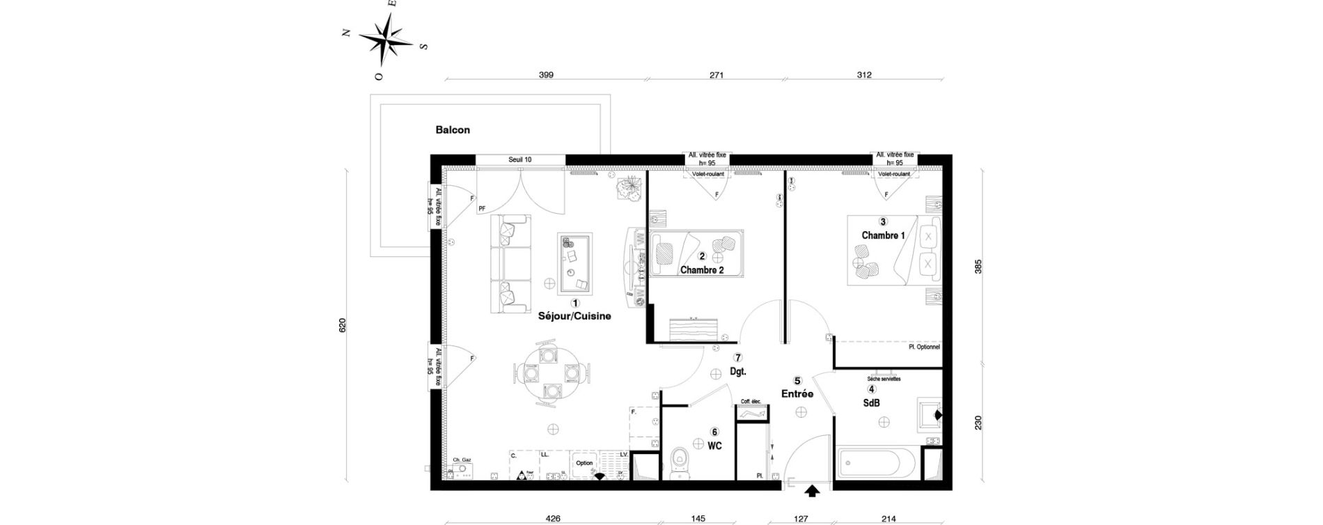 Appartement T3 de 59,40 m2 &agrave; Othis Centre