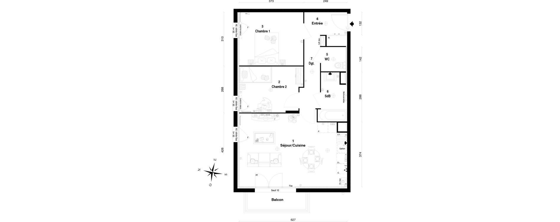 Appartement T3 de 61,30 m2 &agrave; Othis Centre