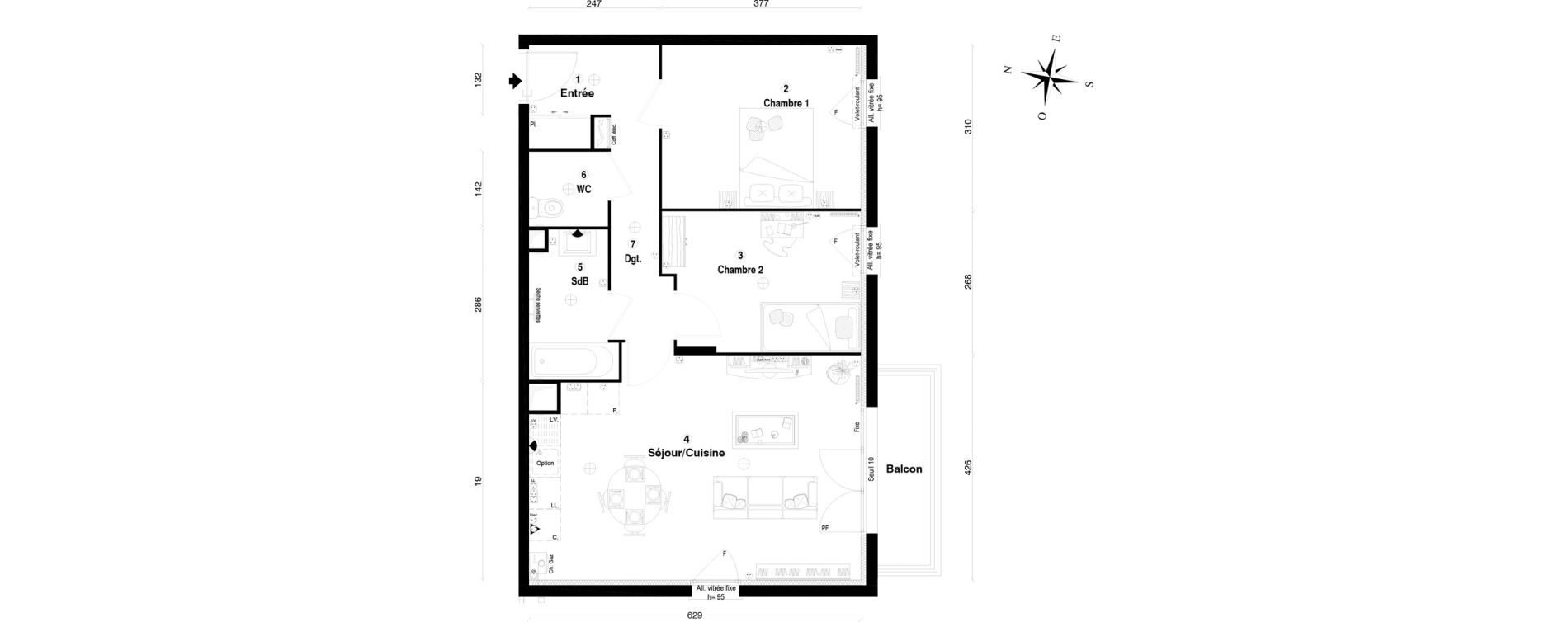Appartement T3 de 61,80 m2 &agrave; Othis Centre
