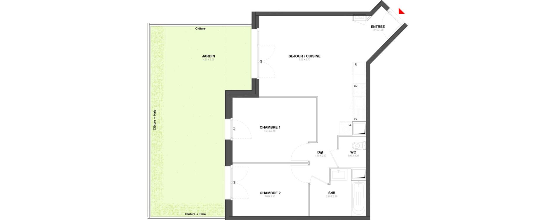 Appartement T3 de 56,30 m2 &agrave; Ozoir-La-Ferri&egrave;re Centre