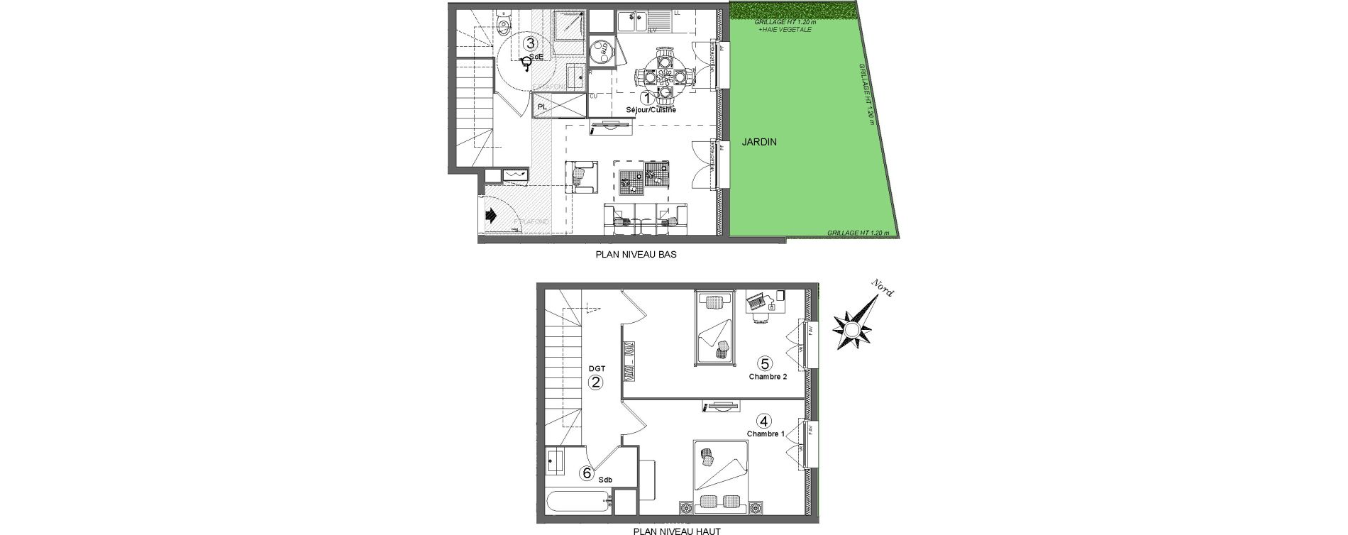 Duplex T3 de 65,25 m2 &agrave; Ozoir-La-Ferri&egrave;re Centre