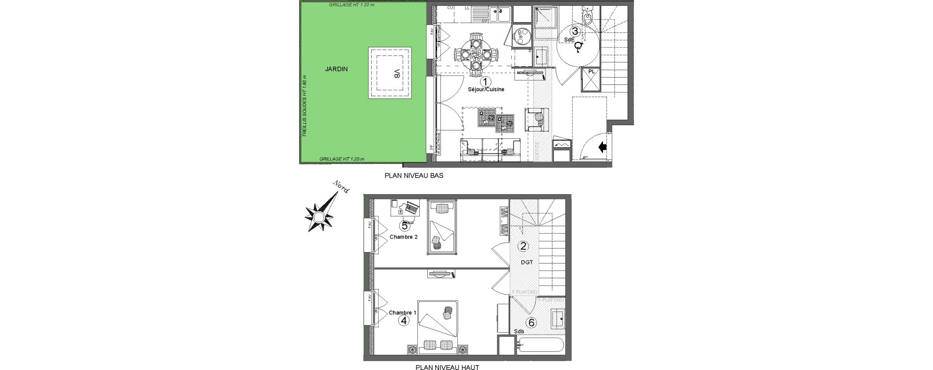 Duplex T3 de 63,15 m2 &agrave; Ozoir-La-Ferri&egrave;re Centre