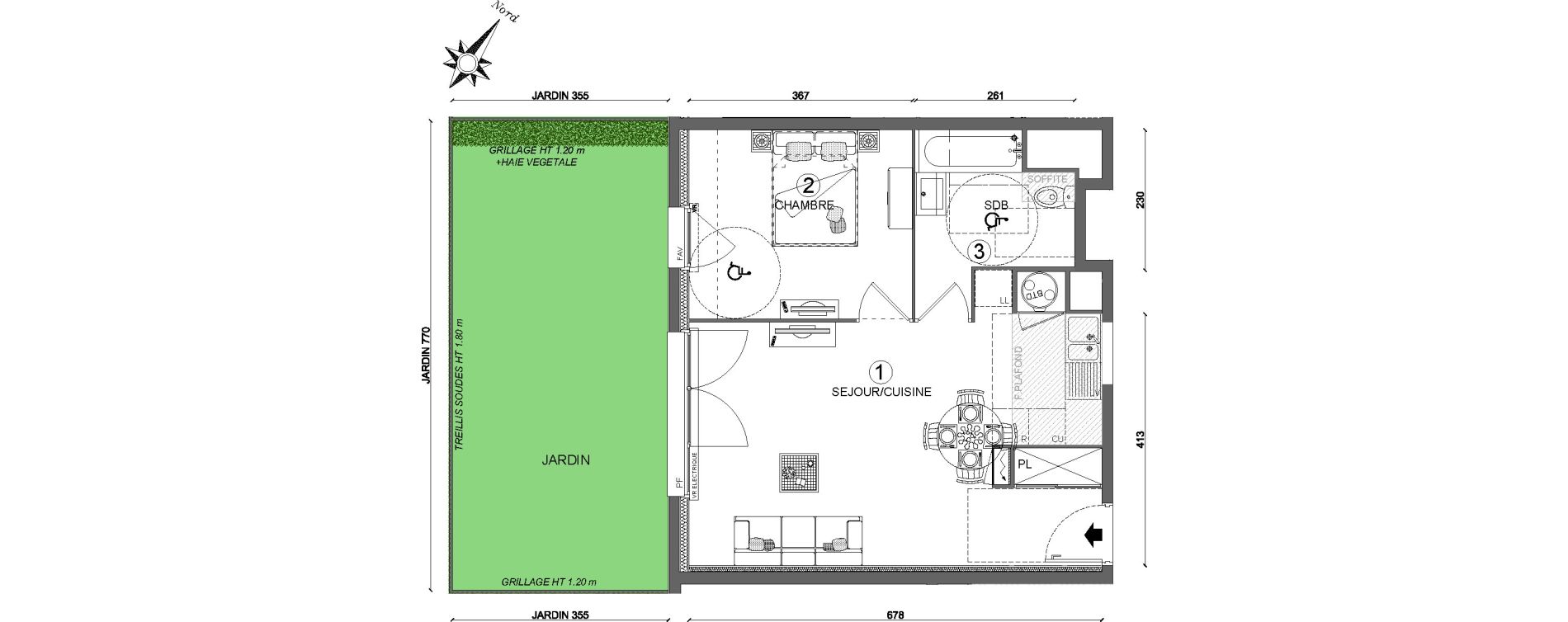 Appartement T2 de 45,50 m2 &agrave; Ozoir-La-Ferri&egrave;re Centre