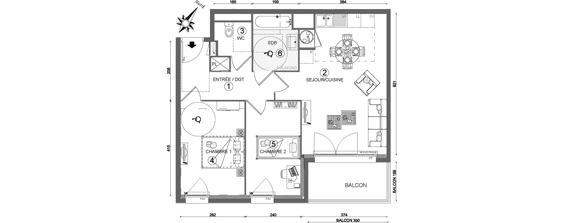 Appartement T3 de 61,10 m2 &agrave; Ozoir-La-Ferri&egrave;re Centre