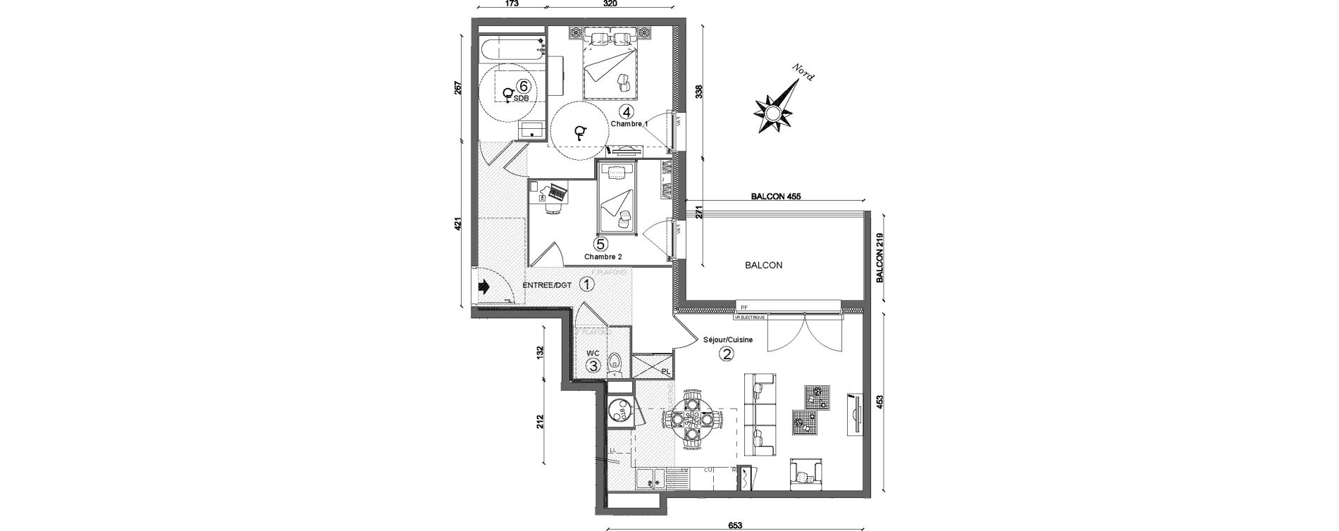Appartement T3 de 65,25 m2 &agrave; Ozoir-La-Ferri&egrave;re Centre