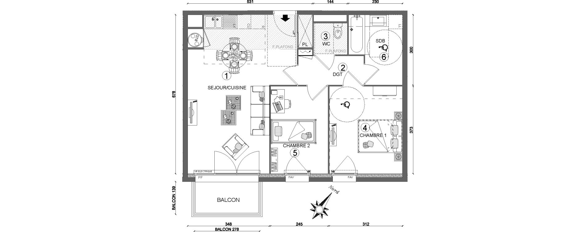 Appartement T3 de 59,75 m2 &agrave; Ozoir-La-Ferri&egrave;re Centre