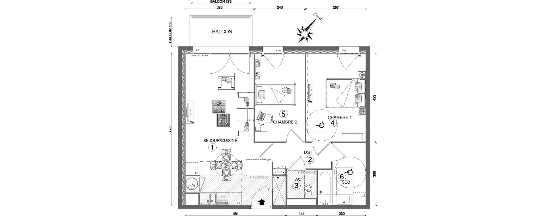 Appartement T3 de 60,65 m2 &agrave; Ozoir-La-Ferri&egrave;re Centre