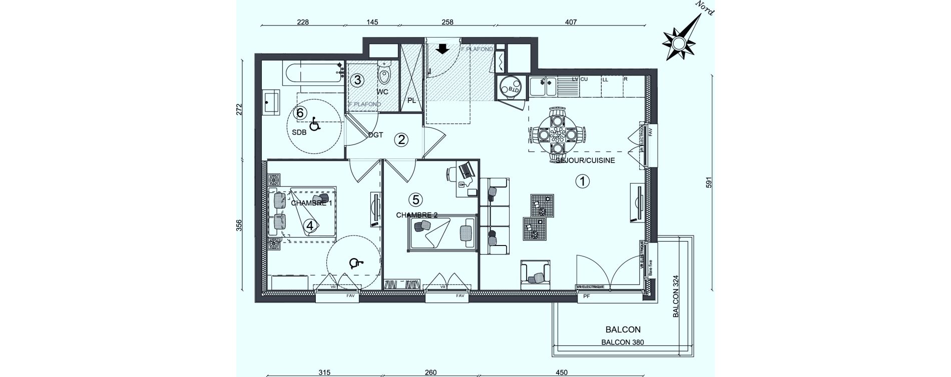 Appartement T3 de 64,45 m2 &agrave; Ozoir-La-Ferri&egrave;re Centre