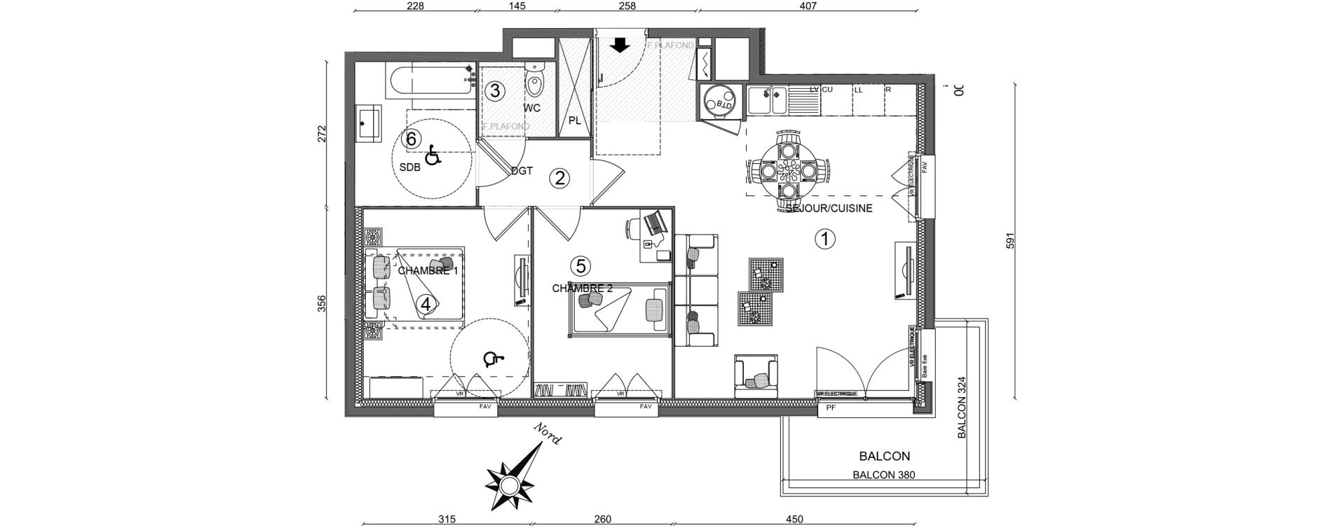 Appartement T3 de 64,45 m2 &agrave; Ozoir-La-Ferri&egrave;re Centre