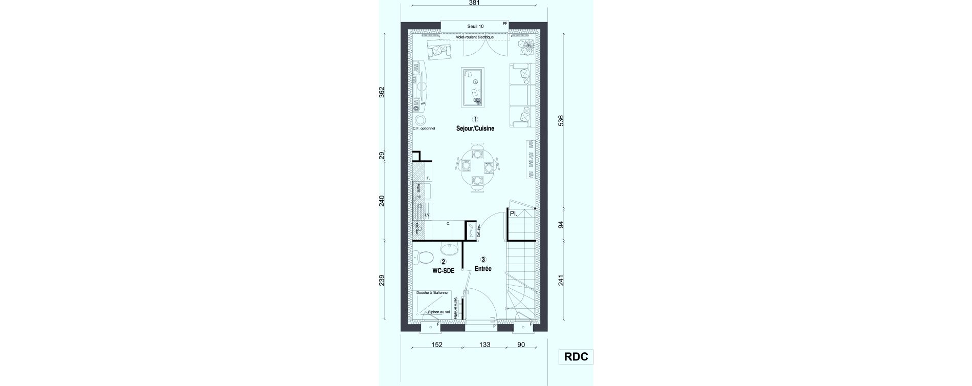 Maison T3 de 60,30 m2 &agrave; Ozoir-La-Ferri&egrave;re Centre