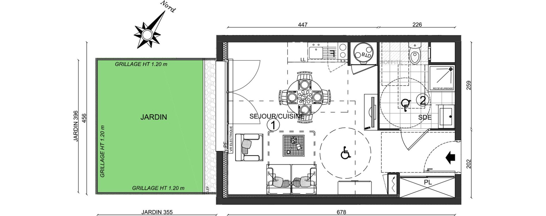 Appartement T1 de 30,00 m2 &agrave; Ozoir-La-Ferri&egrave;re Centre