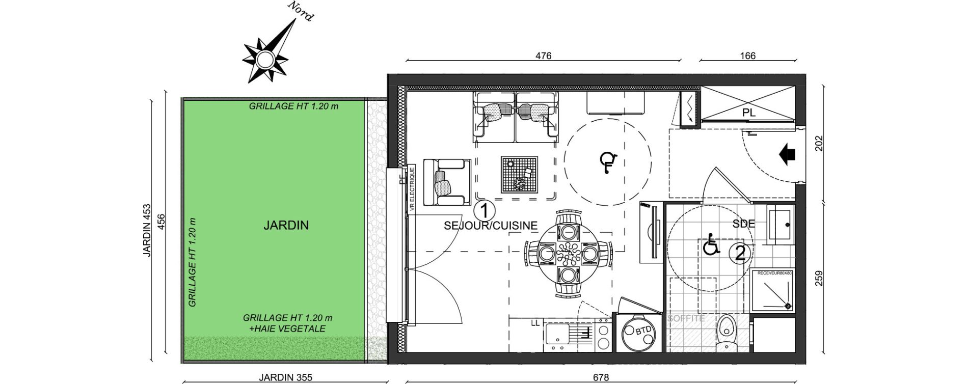 Appartement T1 de 30,00 m2 &agrave; Ozoir-La-Ferri&egrave;re Centre