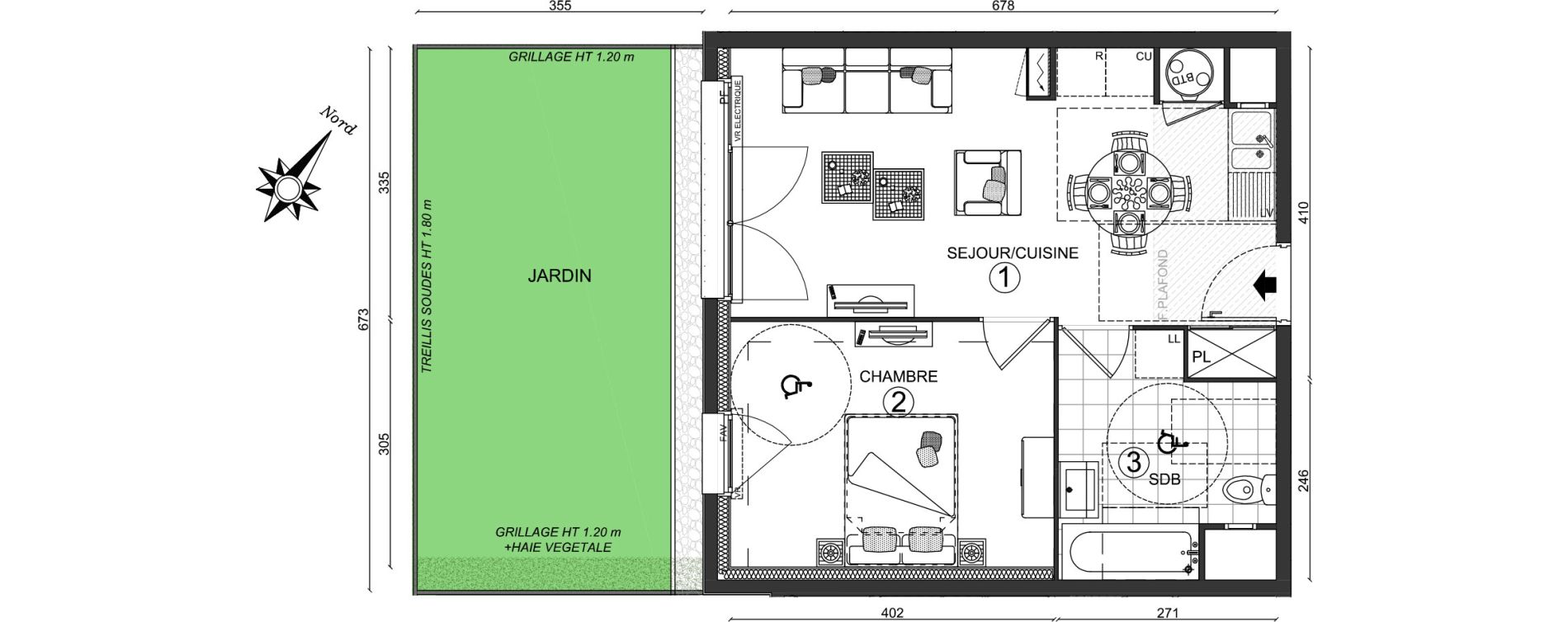 Appartement T2 de 42,15 m2 &agrave; Ozoir-La-Ferri&egrave;re Centre