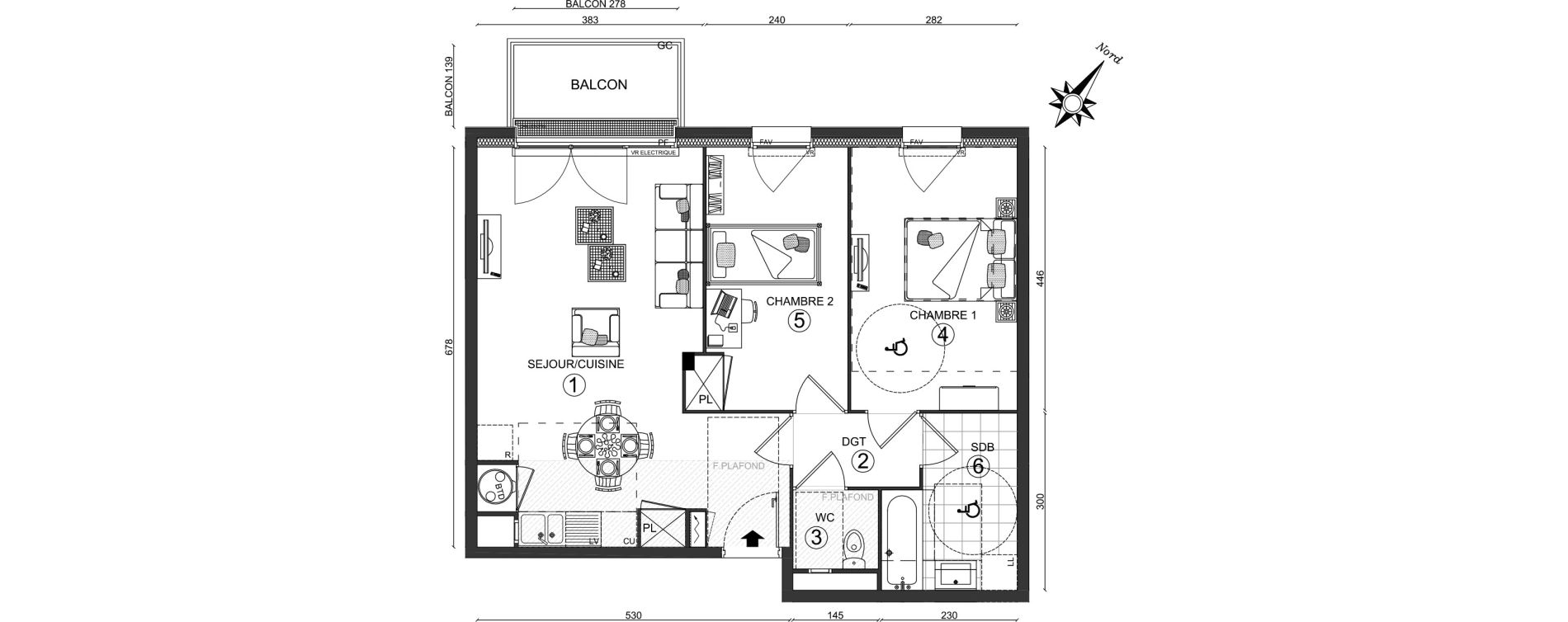 Appartement T3 de 62,35 m2 &agrave; Ozoir-La-Ferri&egrave;re Centre