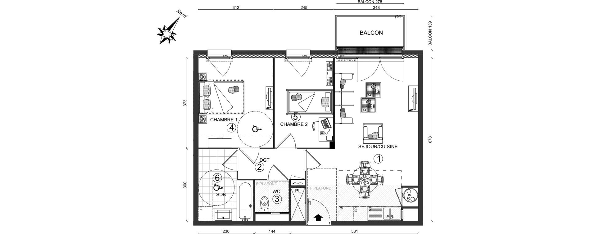 Appartement T3 de 59,70 m2 &agrave; Ozoir-La-Ferri&egrave;re Centre