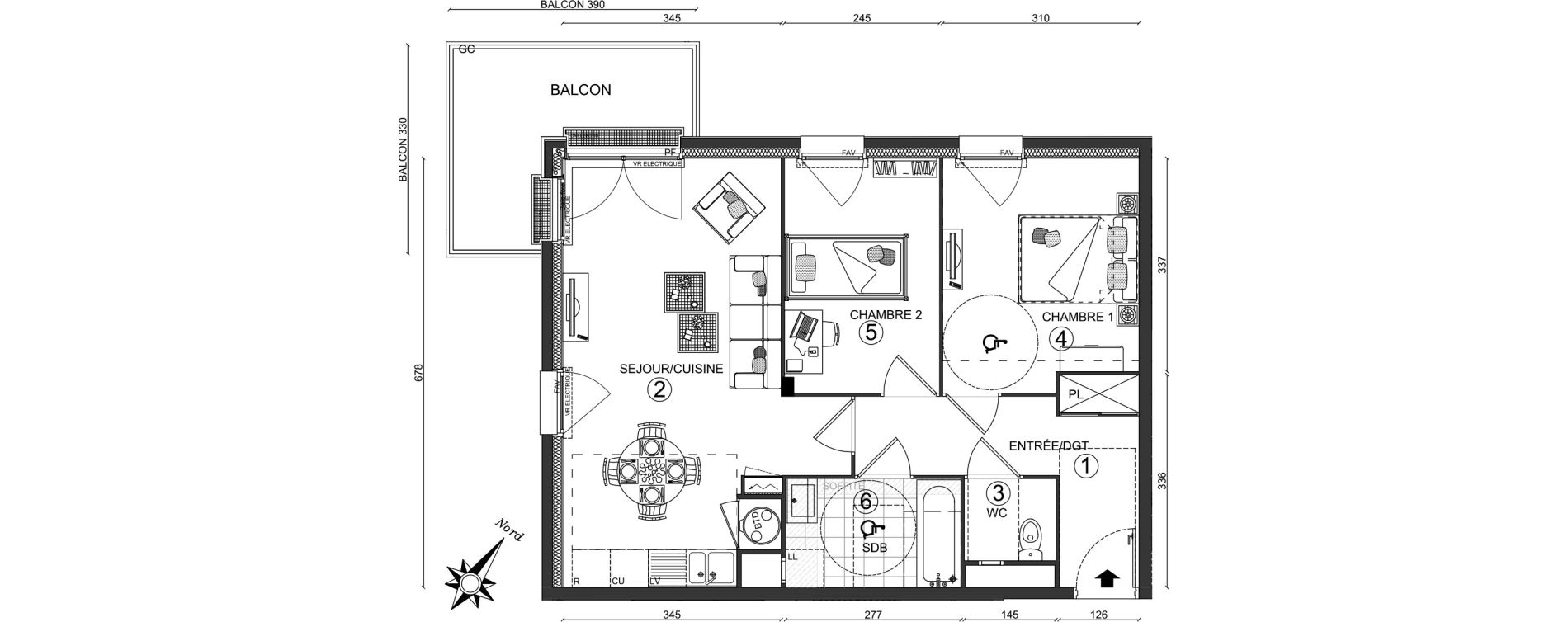 Appartement T3 de 59,10 m2 &agrave; Ozoir-La-Ferri&egrave;re Centre