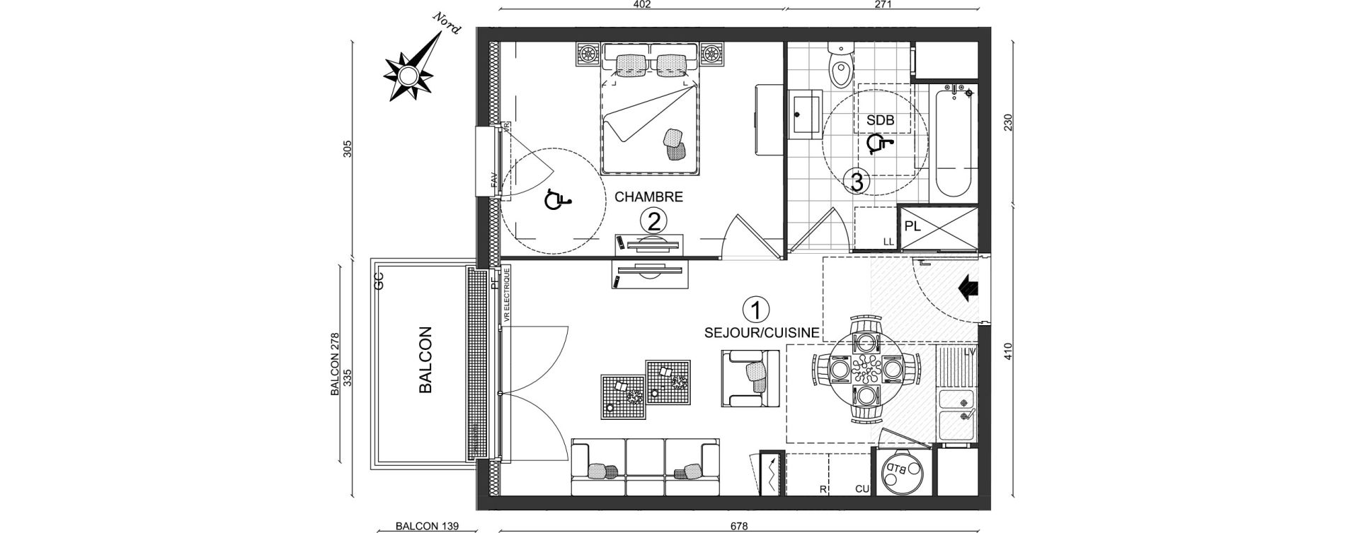 Appartement T2 de 41,80 m2 &agrave; Ozoir-La-Ferri&egrave;re Centre
