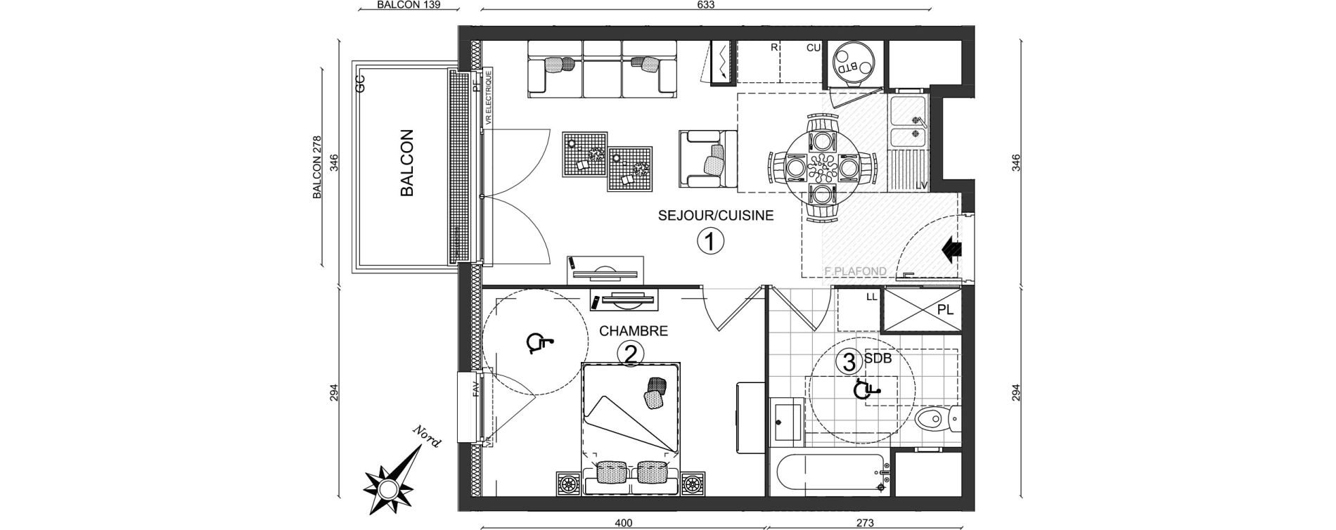 Appartement T2 de 40,75 m2 &agrave; Ozoir-La-Ferri&egrave;re Centre