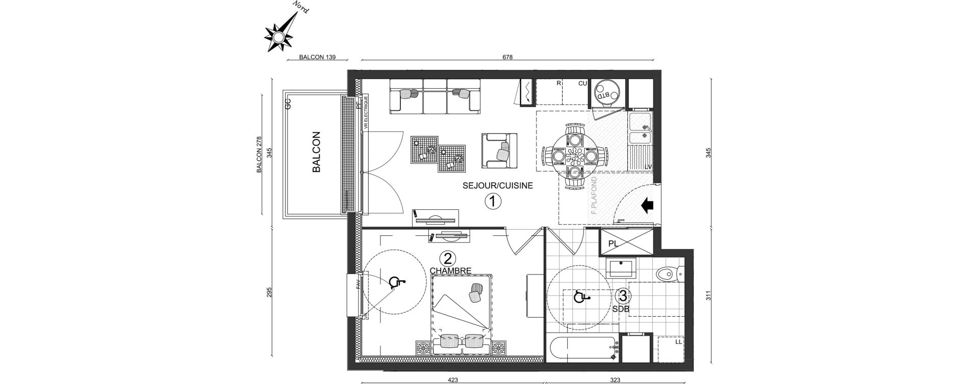 Appartement T2 de 44,05 m2 &agrave; Ozoir-La-Ferri&egrave;re Centre
