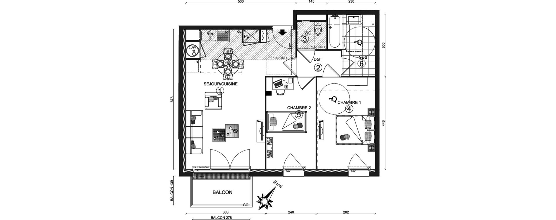 Appartement T3 de 62,40 m2 &agrave; Ozoir-La-Ferri&egrave;re Centre