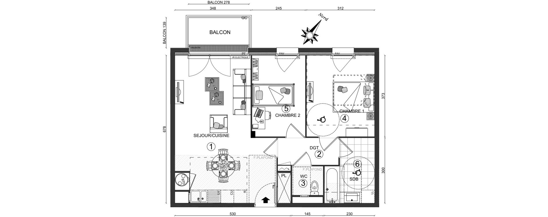 Appartement T3 de 59,70 m2 &agrave; Ozoir-La-Ferri&egrave;re Centre