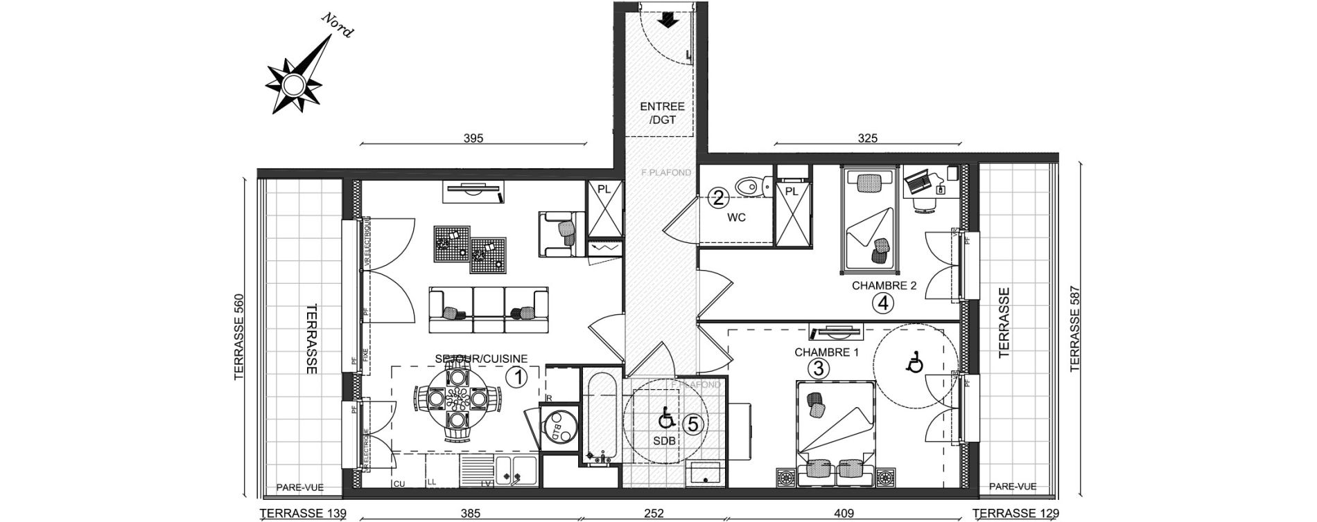 Appartement T3 de 60,10 m2 &agrave; Ozoir-La-Ferri&egrave;re Centre