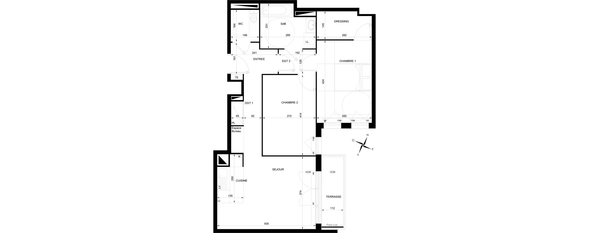 Appartement T3 de 65,48 m2 &agrave; Ozoir-La-Ferri&egrave;re Gare - br&egrave;che aux loups