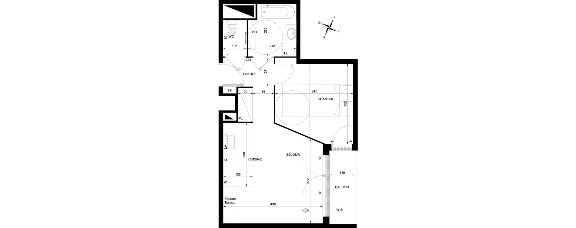 Appartement T2 de 41,01 m2 &agrave; Ozoir-La-Ferri&egrave;re Gare - br&egrave;che aux loups
