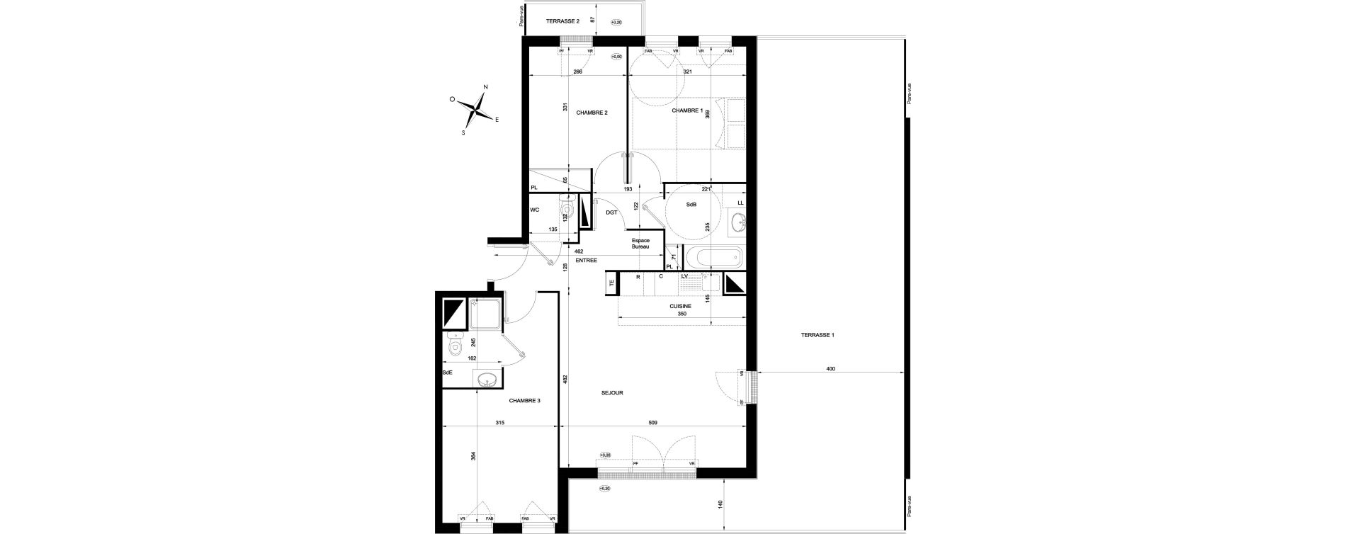 Appartement T4 de 81,75 m2 &agrave; Ozoir-La-Ferri&egrave;re Gare - br&egrave;che aux loups