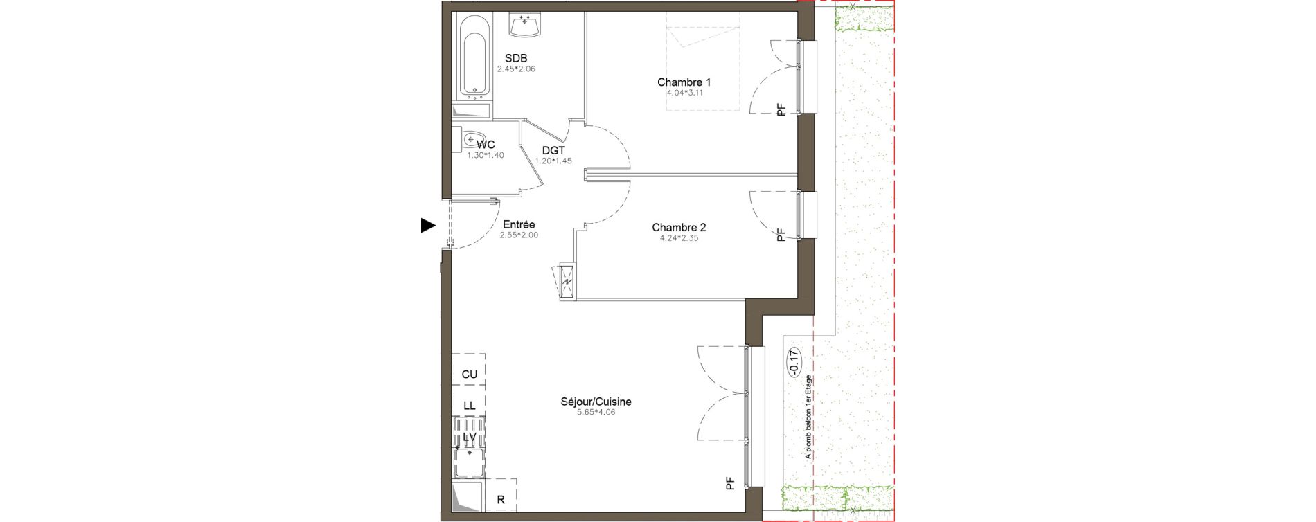 Appartement T3 de 57,83 m2 &agrave; Pomponne Centre