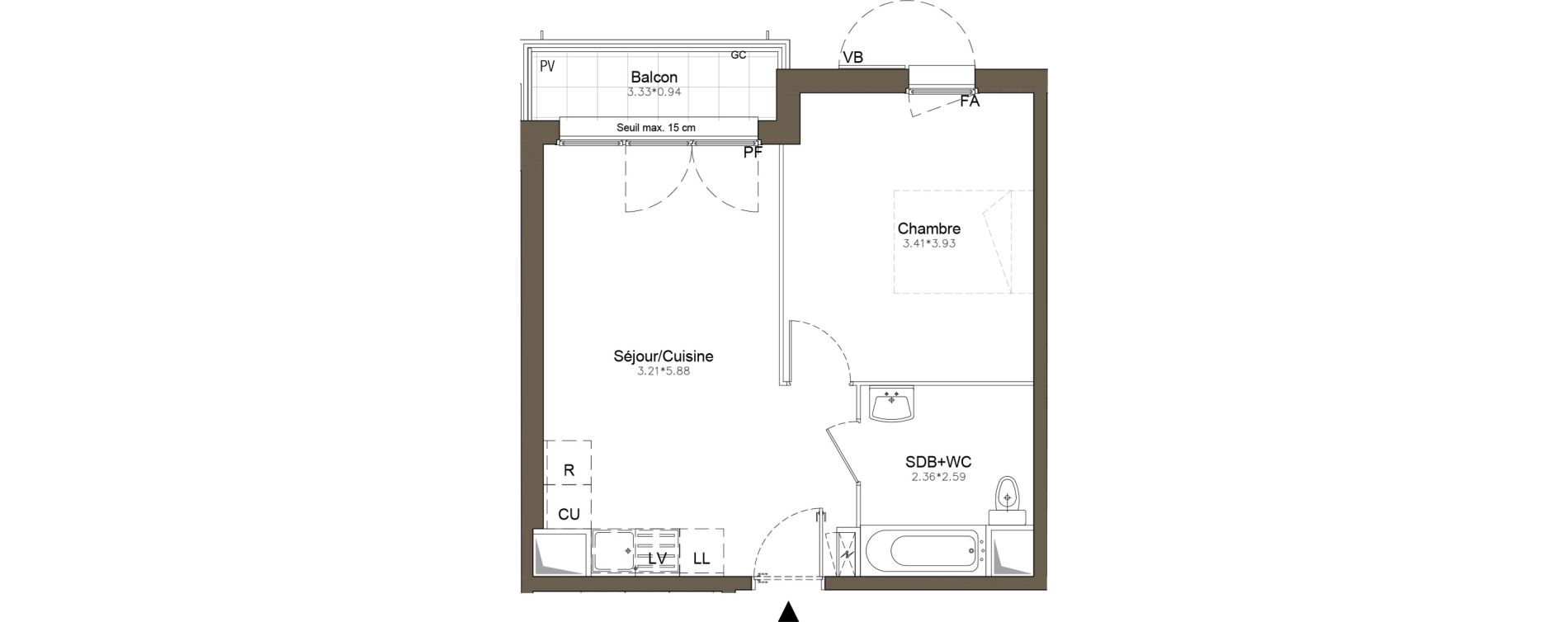 Appartement T2 de 39,93 m2 &agrave; Pomponne Centre