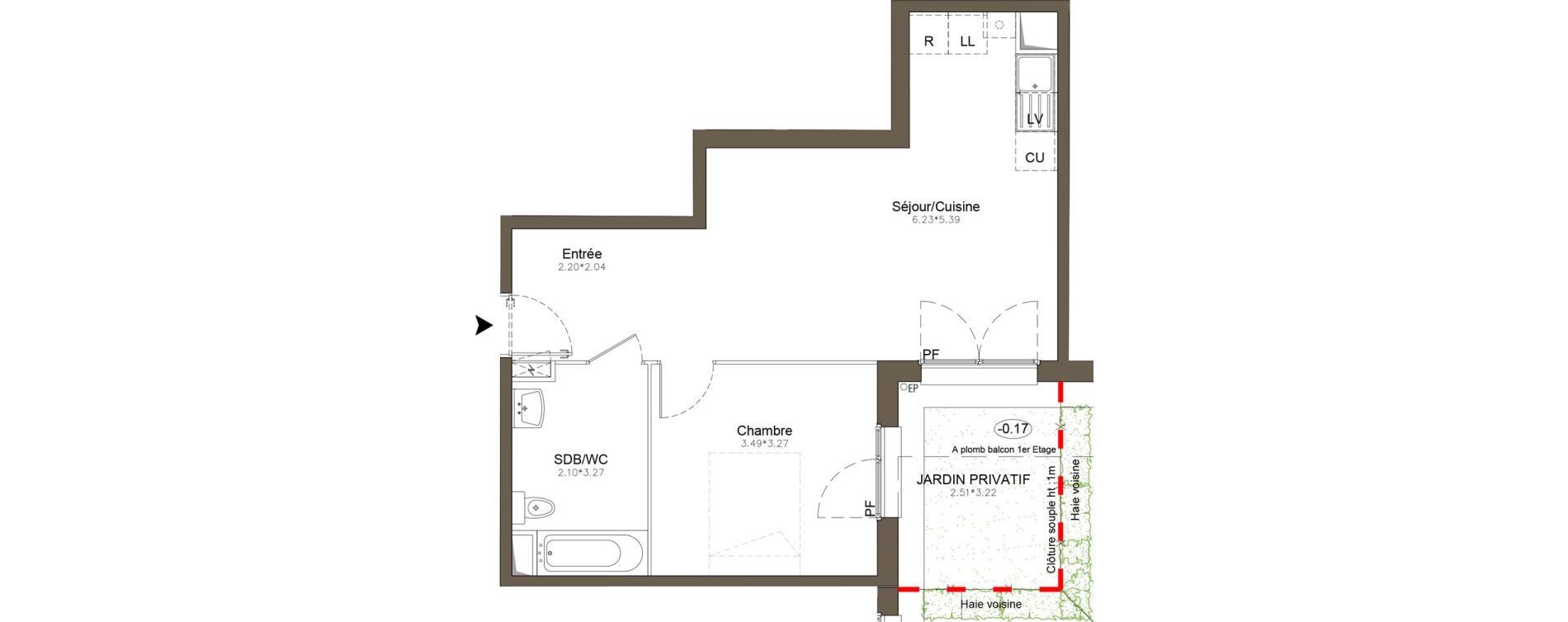 Appartement T2 de 46,21 m2 &agrave; Pomponne Centre